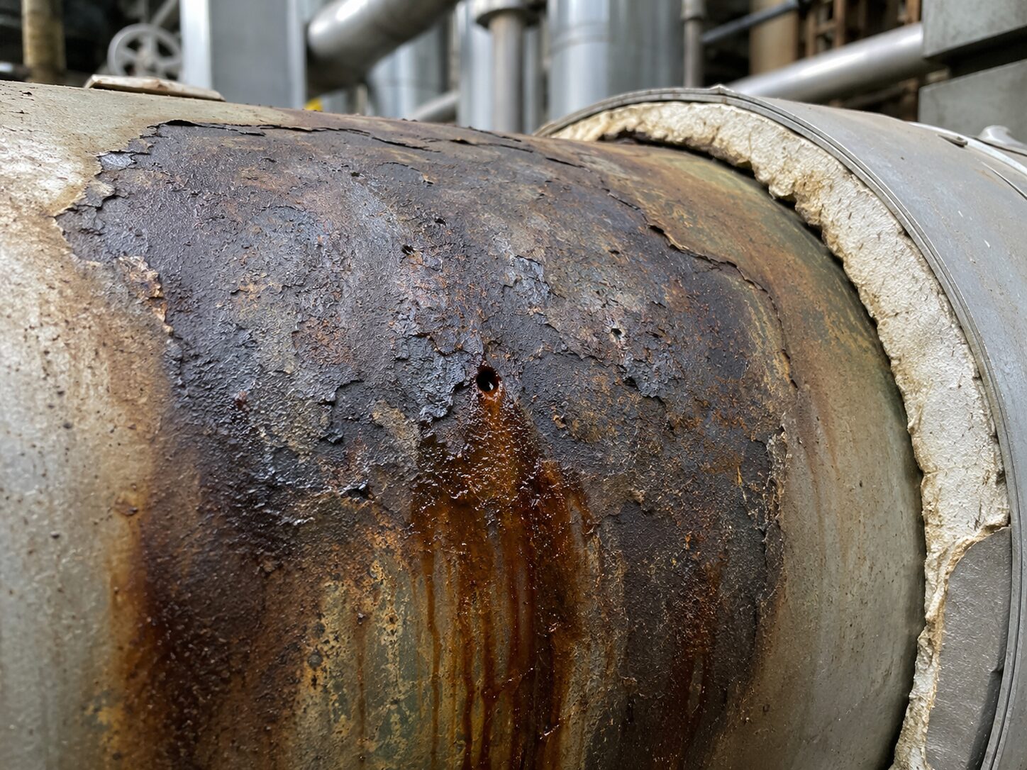 減肉・漏れ跡｜CUI進行による配管減肉